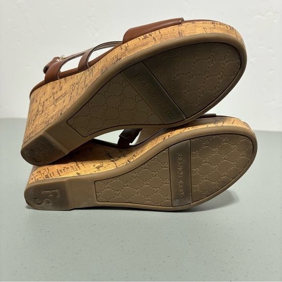 Franco Sarto Women's Wedge Sandals Platform Brown Cognac Size 8.5M Mantle - Picture 12 of 16